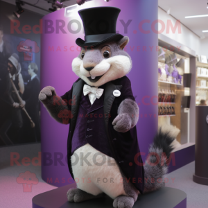 Purple Squirrel mascot costume character dressed with a Tuxedo and Cufflinks