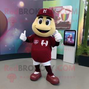 Maroon Heart maskot kostume...
