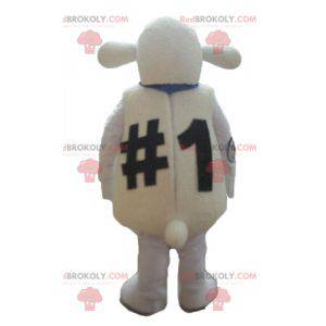 Mascotte de gros mouton blanc très rigolo et original -