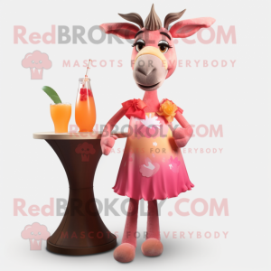 Peach Donkey maskot kostume...