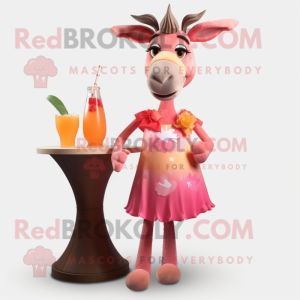 Peach Donkey maskot drakt...