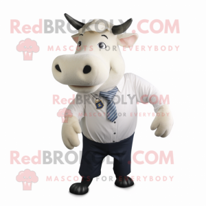 White Cow maskot draktfigur...