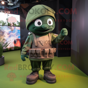 Forest Green Soldier maskot...