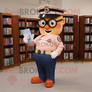 Peach Police Officer maskot...