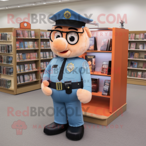Peach Police Officer maskot...