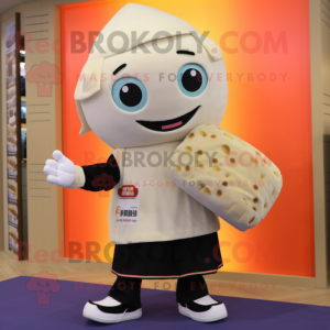 Cream Sushi mascot costume character dressed with a Jeggings and Coin purses