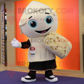 Cream Sushi mascot costume character dressed with a Jeggings and Coin purses
