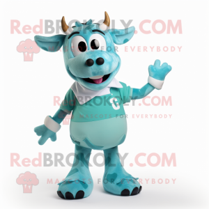 Cyan Jersey Cow mascotte...