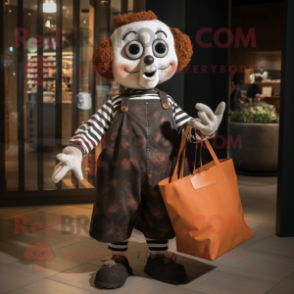 Rust Mime mascot costume character dressed with a Playsuit and Tote bags