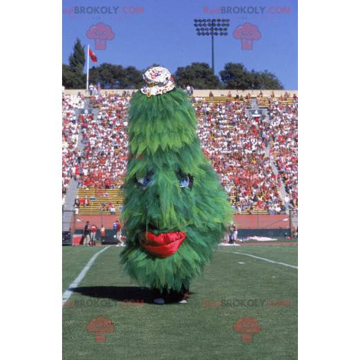 Mascote gigante da árvore de Natal verde e vermelho -