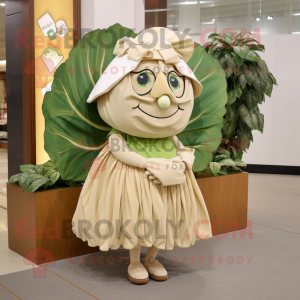 Tan Cabbage Leaf maskot...