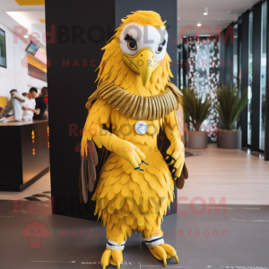 Yellow Eagle maskot drakt...
