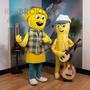 Citrongul säckpipa maskot...