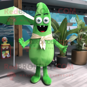 Grøn Falafel maskot kostume...