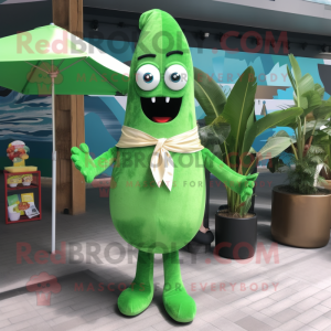 Personagem de mascote verde...