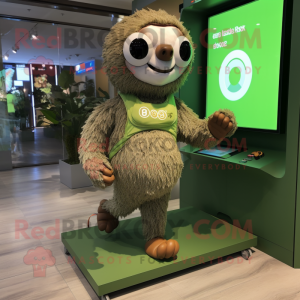Olive Sloth maskot kostym...