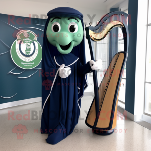 Navy Celtic Harp maskot...