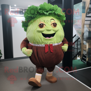 Brown Corned Beef And Cabbage mascot costume character dressed with a Leggings and Suspenders