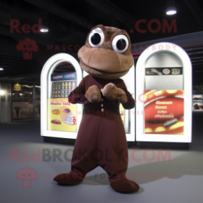 Brown Snake mascot costume character dressed with a Dress Pants and Coin purses