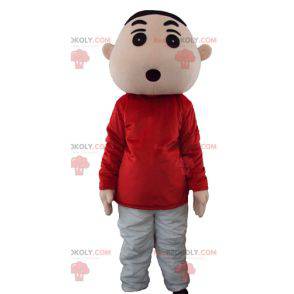 Young boy mascot in red and gray outfit - Redbrokoly.com