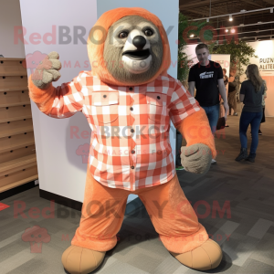 Peach Giant Sloth mascotte...