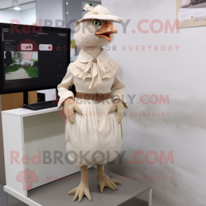 Beige høns maskot kostume...