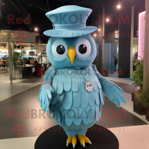 Sky Blue Owl maskot drakt...