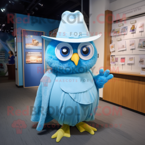 Sky Blue Owl maskot kostym...