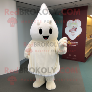 White Raspberry mascot costume character dressed with a Cover-up and Cummerbunds