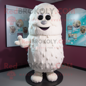 White Raspberry mascot costume character dressed with a Cover-up and Cummerbunds