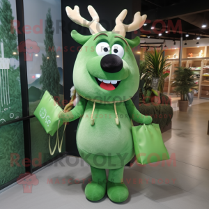 Green Reindeer mascotte...