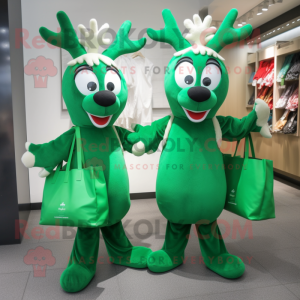 Green Reindeer mascotte...