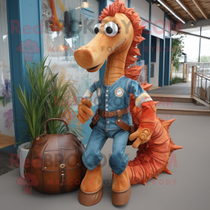 Rust Sea Horse maskot drakt...