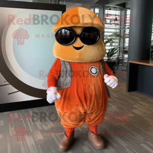 Rust Oyster mascot costume character dressed with a Leggings and Sunglasses