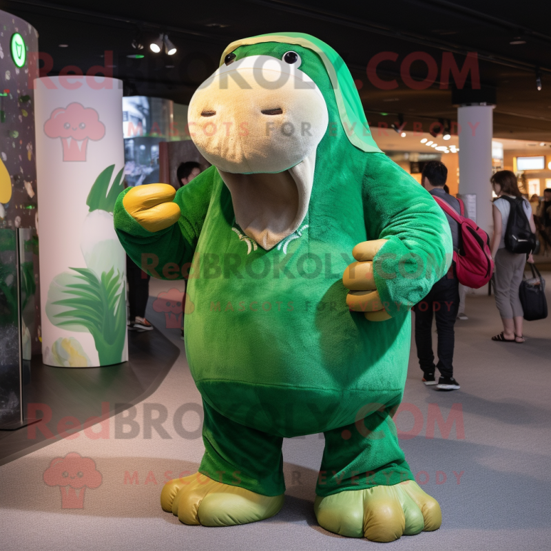 Forest Green Walrus mascot costume character dressed with a Shorts and Gloves Forest Green Walrus mascot costume character dressed with a Shorts and Gloves