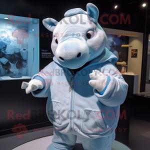 Sky Blue Rhinoceros maskot...