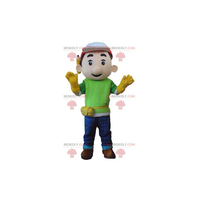 Byggeleder arbejdstager maskot - Redbrokoly.com