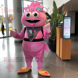 Pink Ceviche maskot kostume...