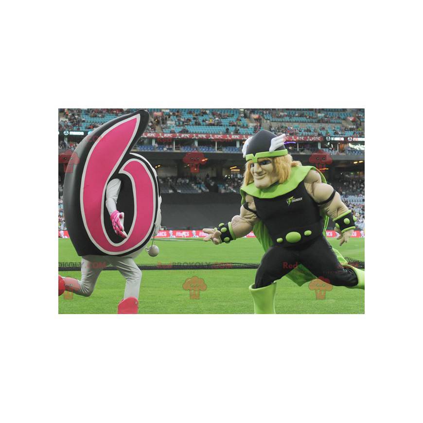 2 mascots one in the shape of a 6 and a life-size viking - 2 mascots one in the shape of a 6 and a life-size viking -