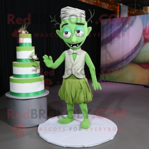 Zielony tort weselny w...