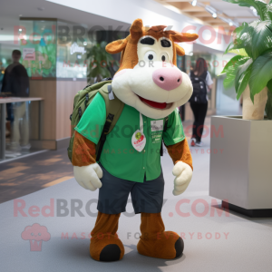 Green Guernsey Cow mascotte...