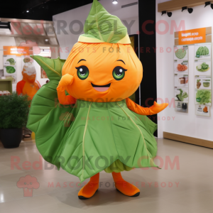 Orange Cabbage Leaf maskot...