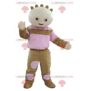 Mascote boneca marrom e rosa - Redbrokoly.com
