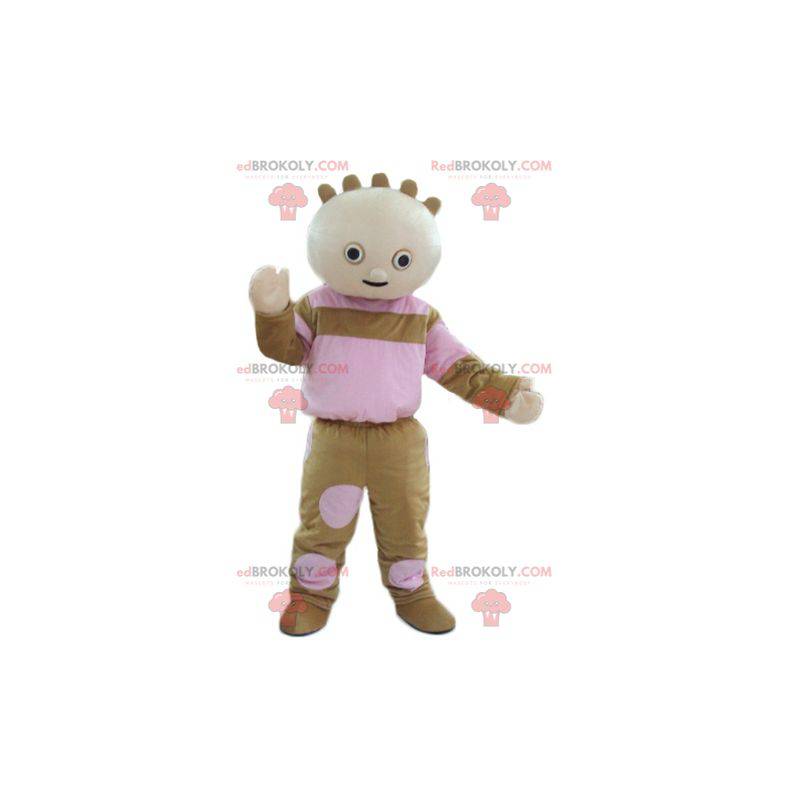 Brun och rosa dockmaskot - Redbrokoly.com