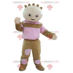 Brown and pink doll mascot - Redbrokoly.com