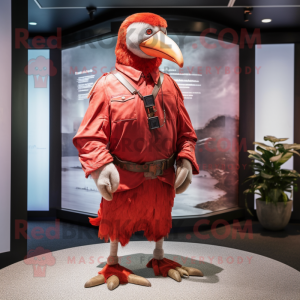 Röd Albatross maskot kostym...