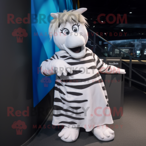 Hvid Zebra maskot kostume...