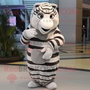 Vit Zebra maskot kostym...