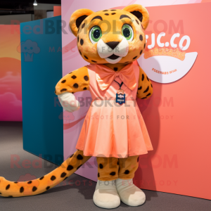 Peach Jaguar maskot kostume...