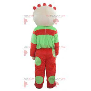 Green and red baby doll mascot - Redbrokoly.com